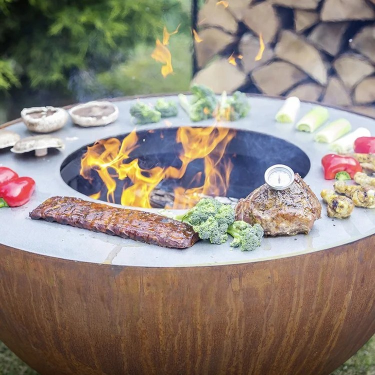 Natural Rusted GN-BBQ-208 Grill Plancha Corten Steel BBQ Grills