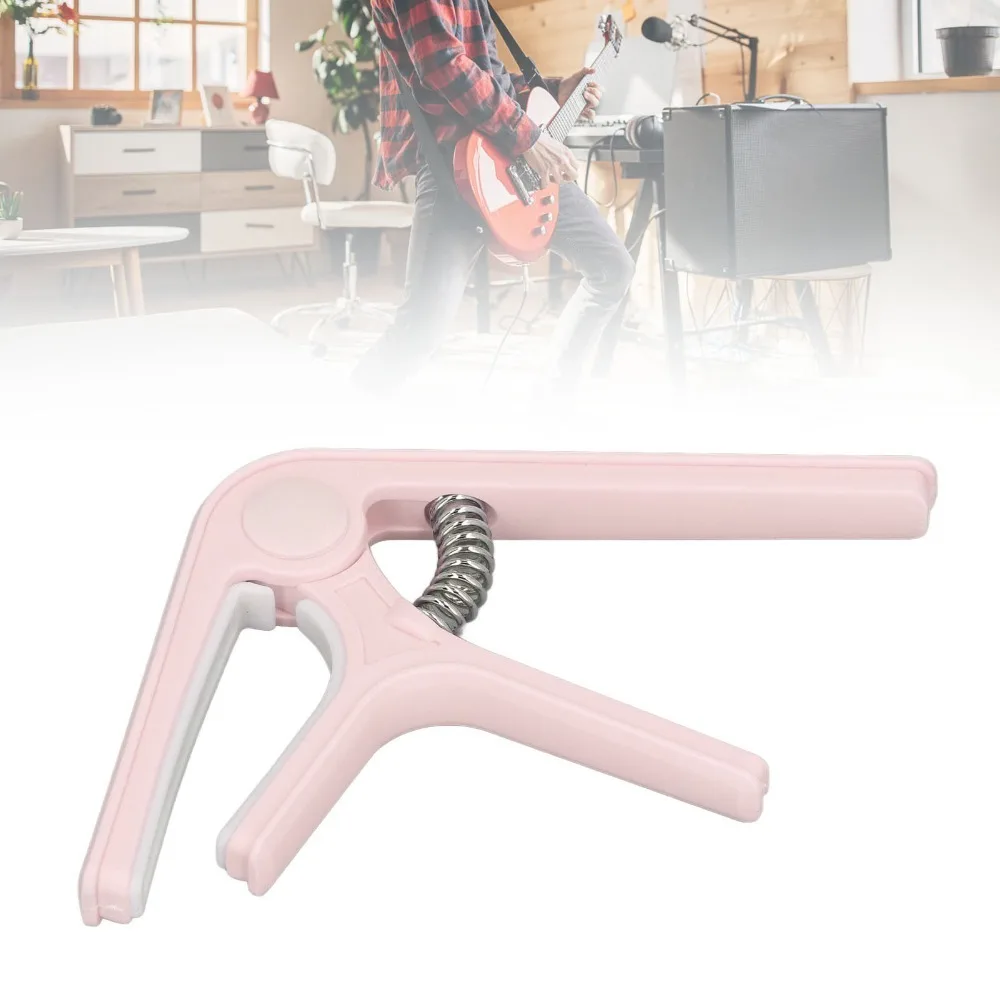 ABS ​Guitar Capo​ ​Beginners Capo ​Even Pressure ​Spring Capo​ Pink/Light green/Black/White ​Sturdy Capo​