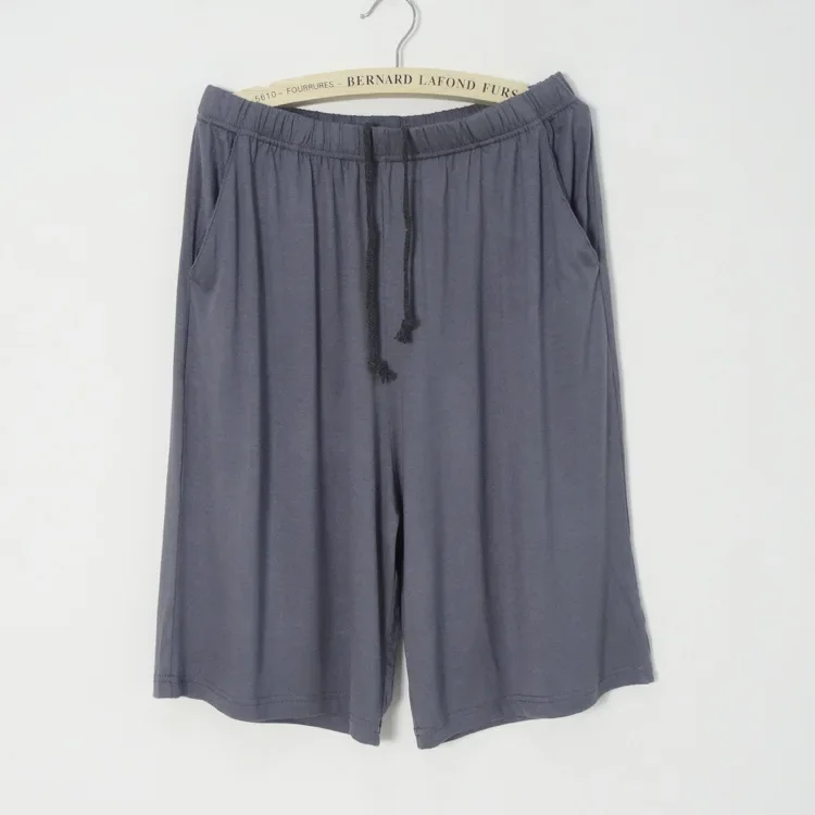 Nuevos pantalones cortos de verano de talla grande para hombre, pantalones de casa informales de modal, pantalones cortos sueltos finos de talla