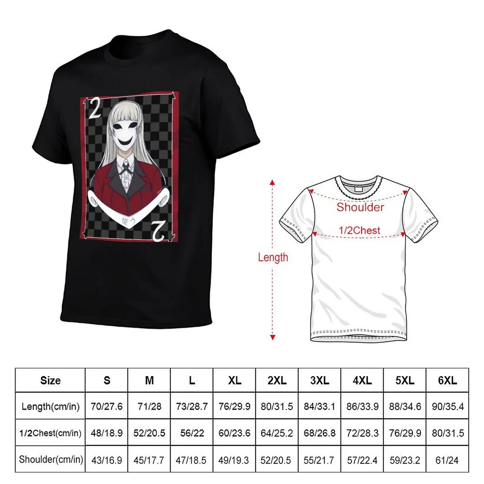 Kakegurui - VP Ririka 2 Card T-Shirt tops cotton graphic tees clothing for men
