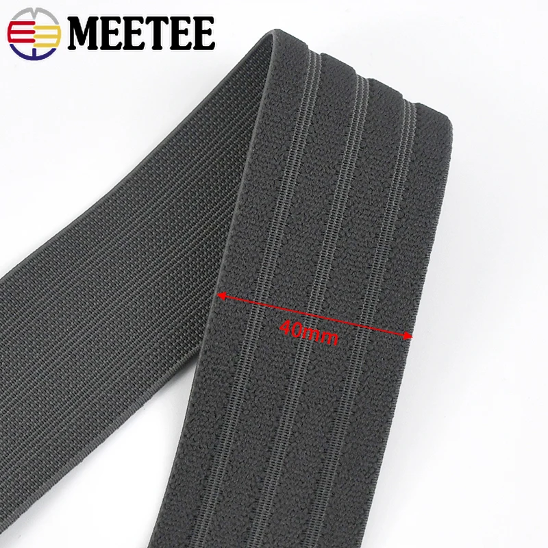 3/5Meters Meetee Colorful Elastic Band Webbing 40mm Stretch Strap Rubber Ribbon Soft Belt Trousers Dress DIY Sewing Accessories