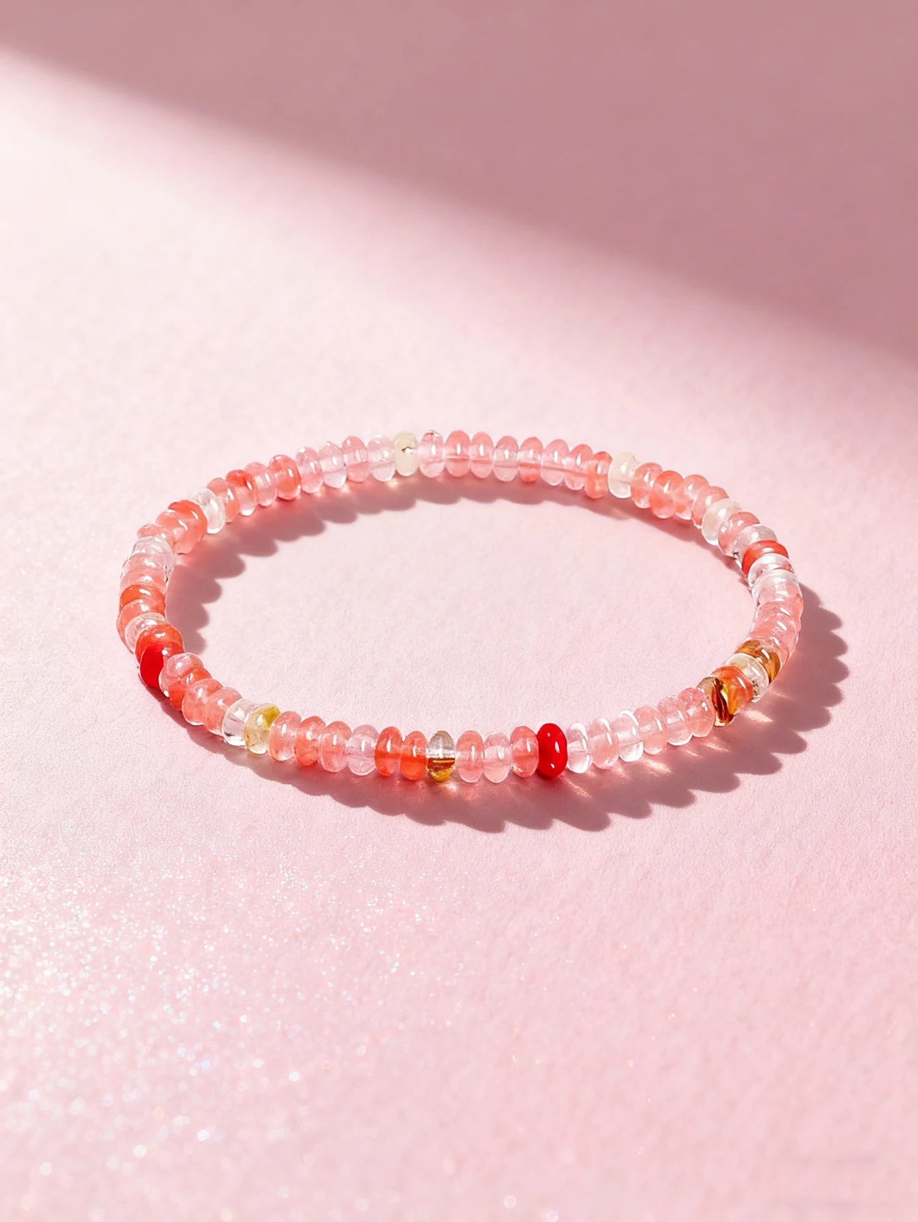 4x2mm Watermelon Crystal Bracelet Natural Stone Beaded for Reiki Charm Healing Emotional Balance Love Attraction Jewelrys Gifts
