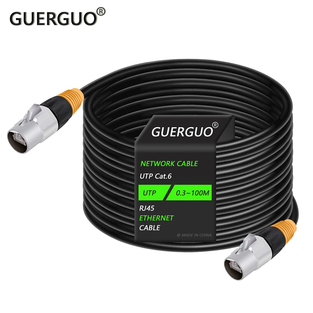 

0.3-100M Cat5/Cat6 UTP Stage Ethernet Extension Cable Waterproof Outdoor&Indoor LAN Network Cable with Zinc Alloy RJ45 Connector