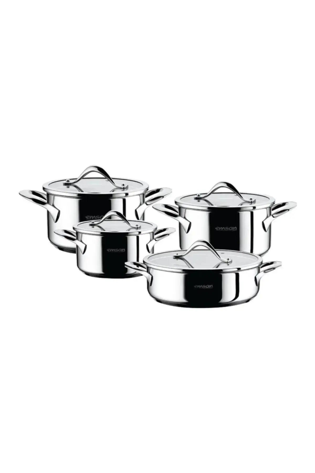 DOLBOVI Yakamoz induction based 8 piece stainless steel Cookware Set Cookware Set Cookware Set