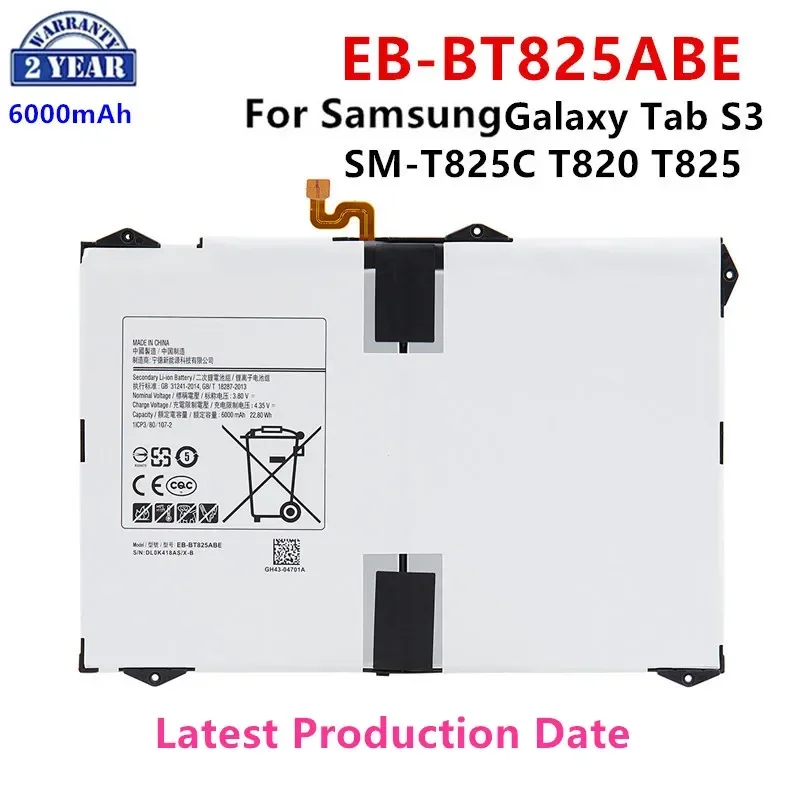 

Brand New EB-BT825ABE 6000mAh Tablet Replacement Battery For Samsung Galaxy Tab S3 9.7 inch SM-T825C T820 T825