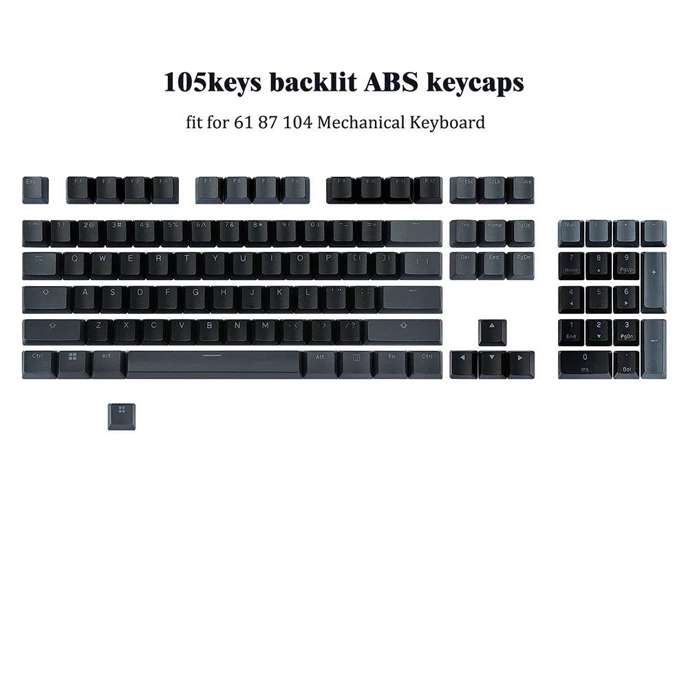 Keycaps PBT Doubleshot OEM-profiel Cherry MX Keycap Set US Layout Key Caps voor 61/87 TKL/104 MX-schakelaars Mechanische toetsenborden