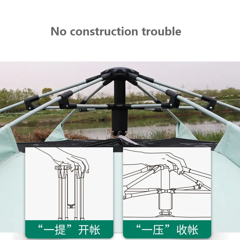 قبول OEM ODM مخصص في الهواء الطلق 1-2 شخص 3-4 أشخاص التخييم خيمة تيبي مع طلاء الفضة