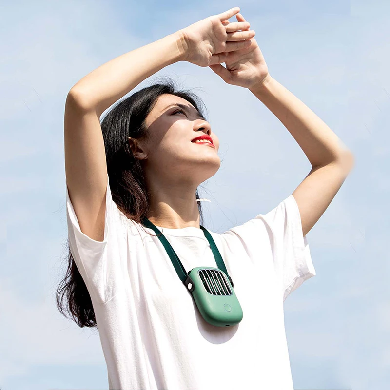 NEW Portable Hanging Neck Fan Mini 3 Gears Adjustable Air Cooling Fan Summer Outdoor Travel Lanyard Handfree Cooler USB fan
