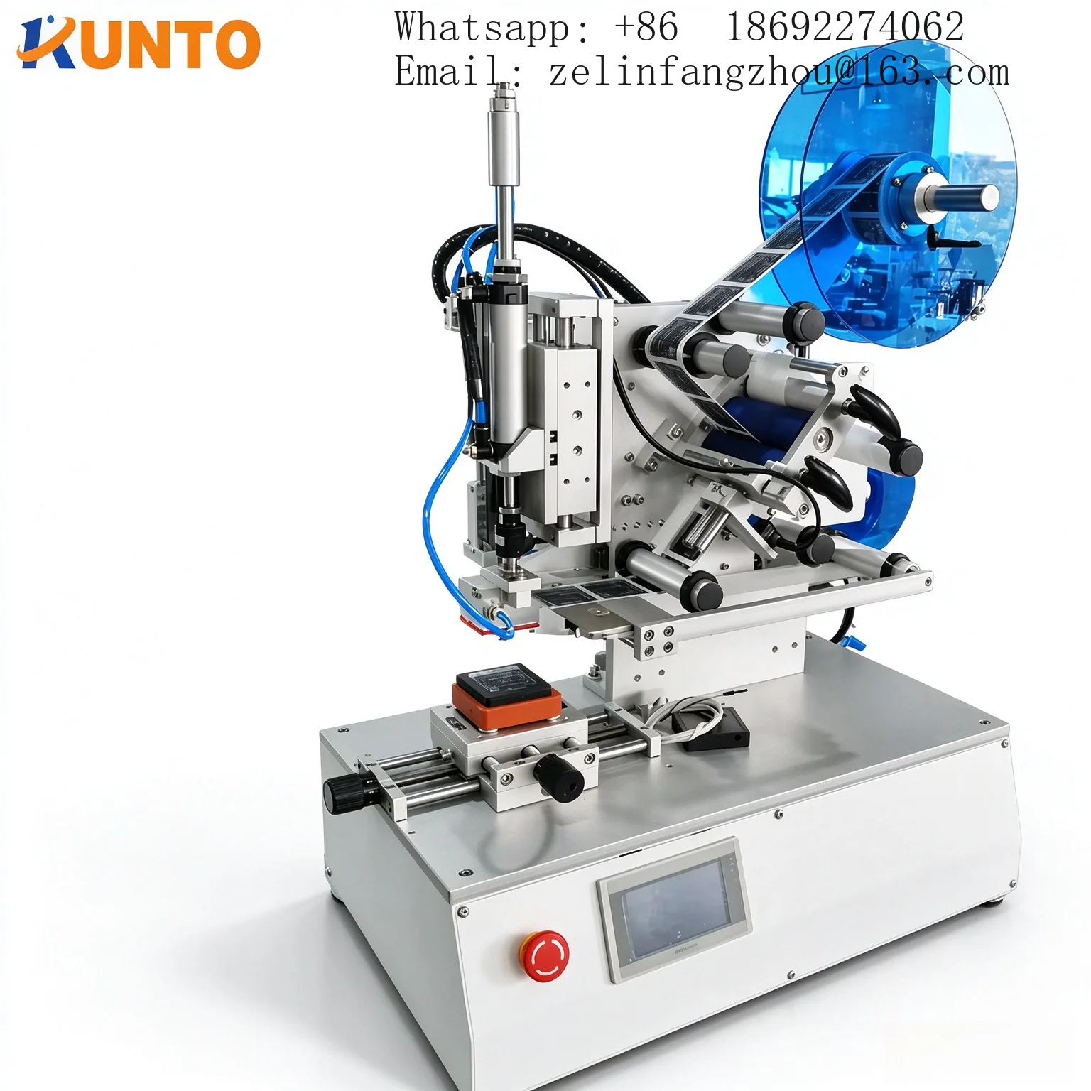 Semi Automatic Flat Labeling Machine 0.5mm Accuracy CNC Aluminum Alloy Frame Industrial Film Wood 220V 50kg Heavy Duty