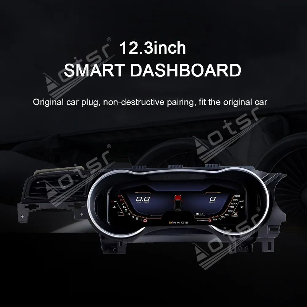 12.3 inch LCD Gauges For Ford Mustang 2015-202 Car LCD Digital Cluster Display Dashboard Instrument Speedometer Virtual Cockpit