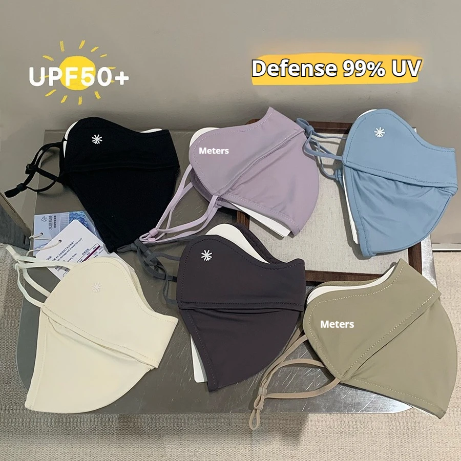 Verão upf50 + 3d espinha de peixe protetor solar máscara de seda gelo ajustável respirável máscara uv para mulheres homens ao ar livre ciclismo viagem uso