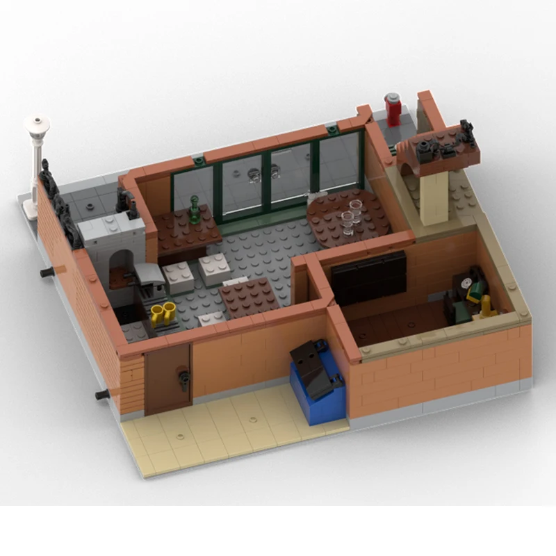 

1469 шт. MOC Boutique Cafe модульное здание европейский стиль архитектура DIY модель строительные блоки игрушки на день рождения подарок