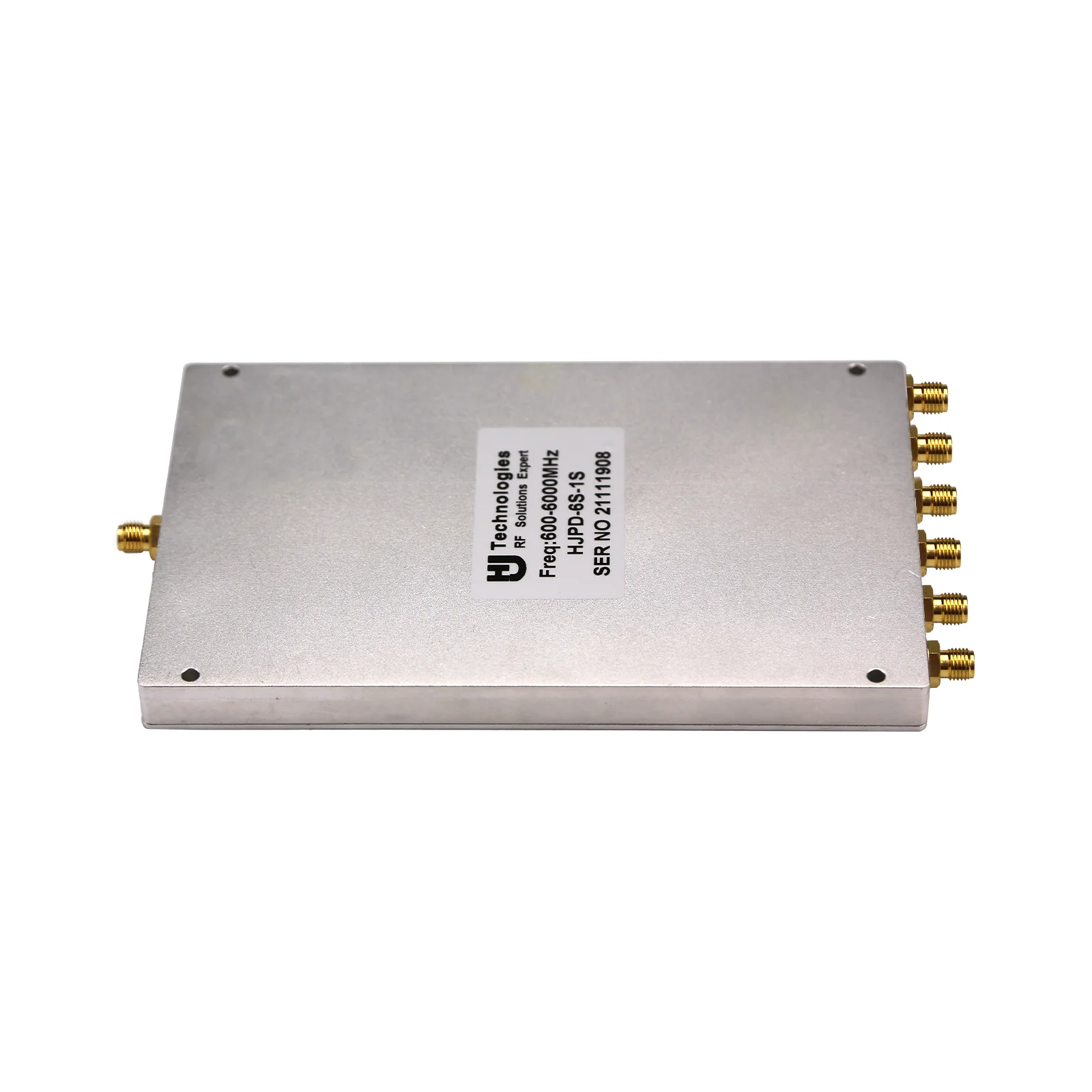 

HJPD-6S-1S-0.6/6 0.6-6GHz 6-Way SMA-f For Wireless Test System Signal Distribution And Combining RF Splitter