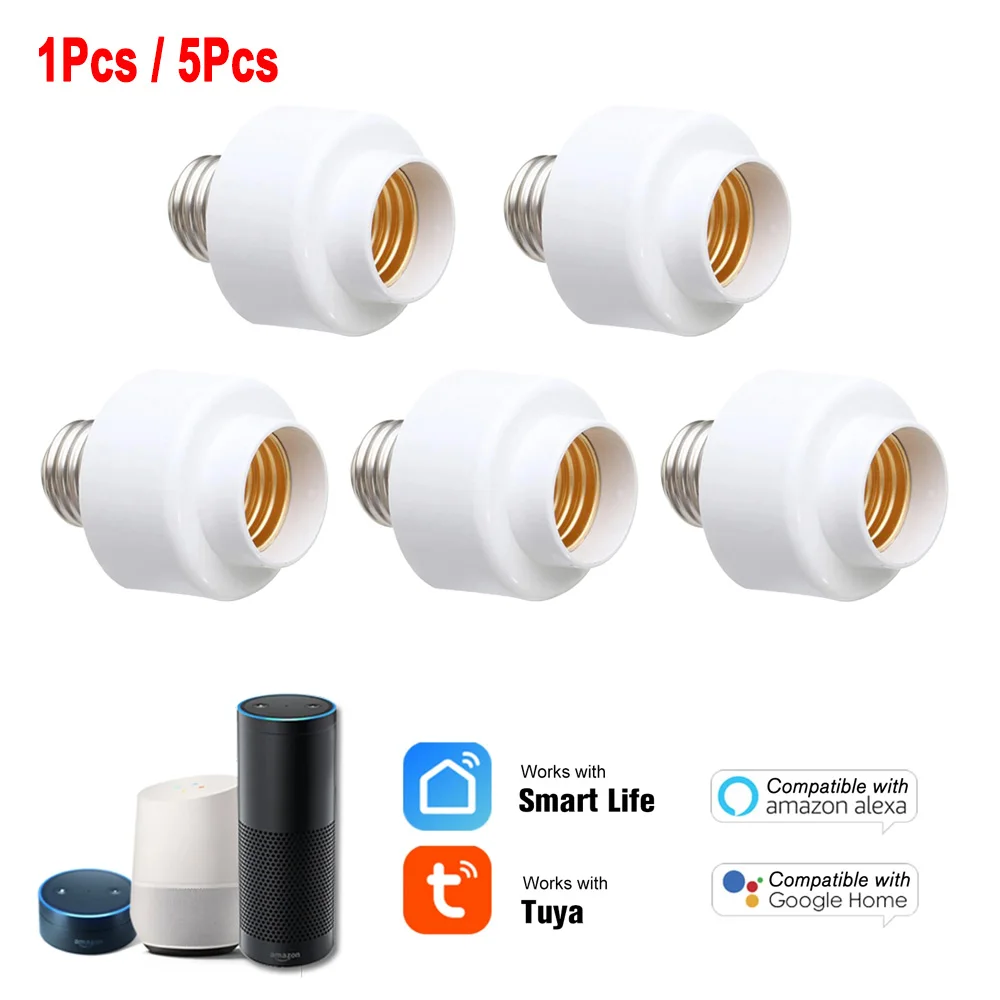 1 pz/5 pz Tuya Smart Slampher WiFi Smart Light Bulb Holder E27 portalampada Wireless Timer reale per Smart Home