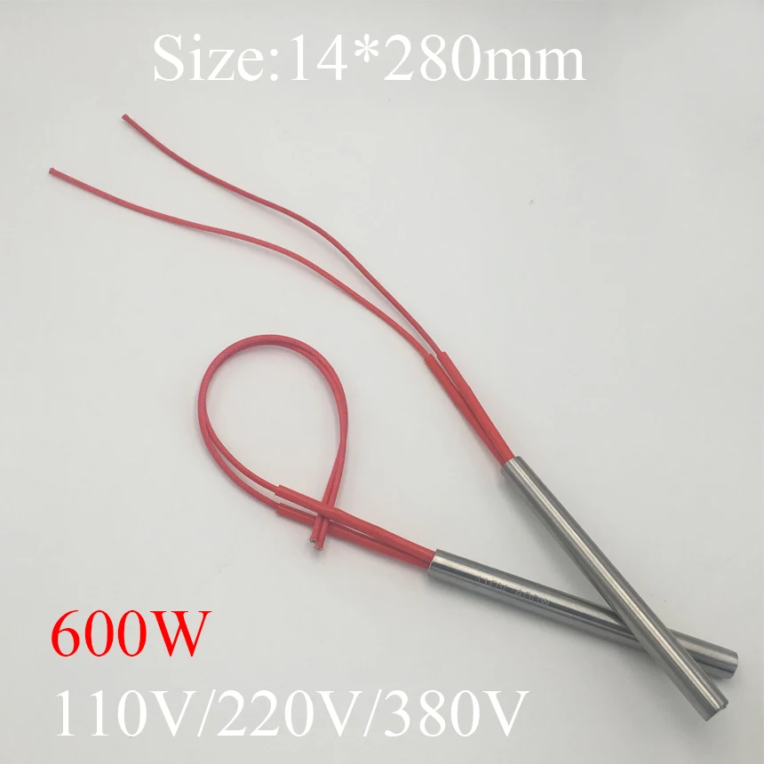 

14x280 14*280mm 600W AC 110V 220V 380V Stainless Steel Cylinder Tube Mold Heating Element Single End Cartridge Heater