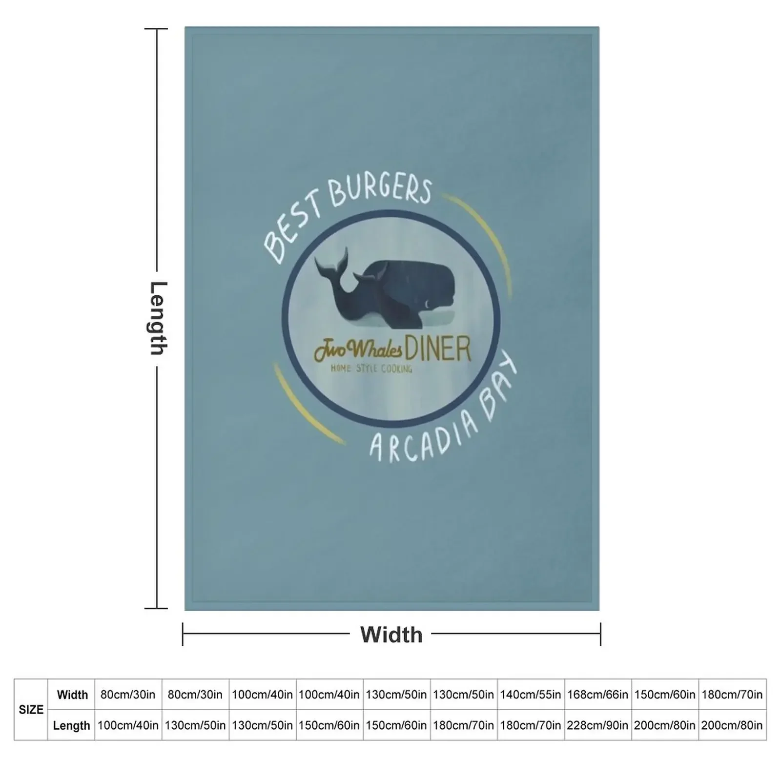 Two Whales Diner Tee (lighter) Throw Blanket Picnic For Sofa Thin Furry Moving Blankets