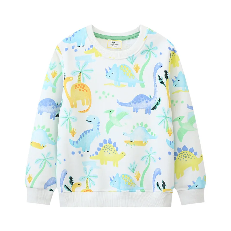 

Children's Clothing Spring Boys Long Sleeve New Dinosaur Children's Clothing Boys Sweatshirt Baby Long Sleeve Crew Neck Pullover