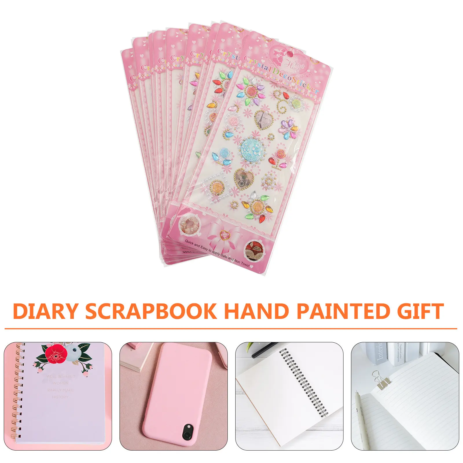 

10 шт. прозрачных стразовых наклеек с блестящими камнями, клейкие стразы для рукоделия и декора