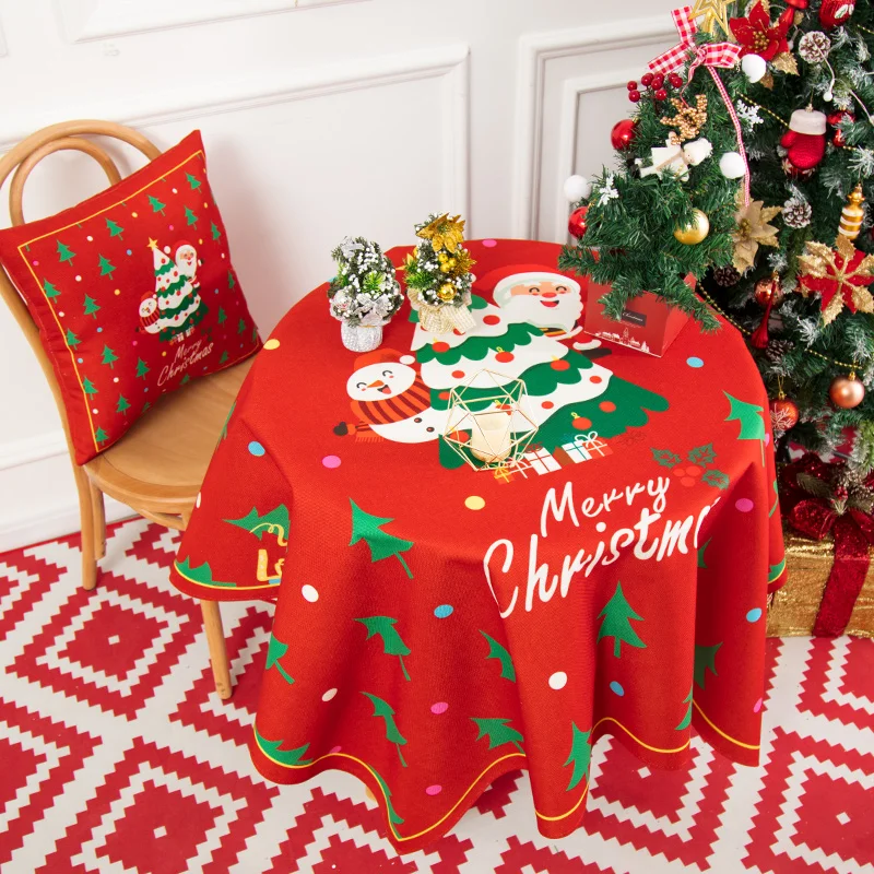 Santa Claus Splashproof Tablecloth Restaurant Layout Red And Green Tablecloth Cotton Linen Oilproof Checkered Tablecloth Tea Tab