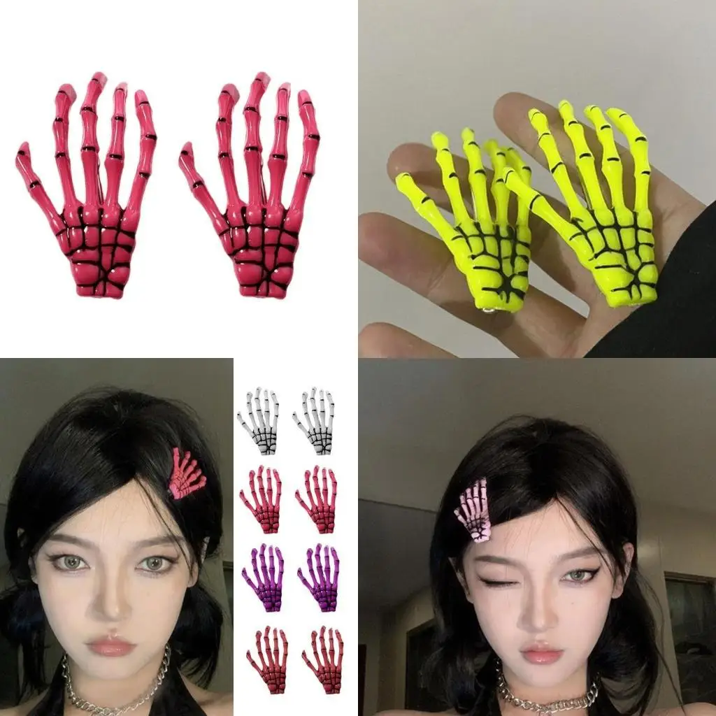 

A52E Claw Hair Clip Barrettes Claw Skeleton Hand Cosplay Halloween Headdress