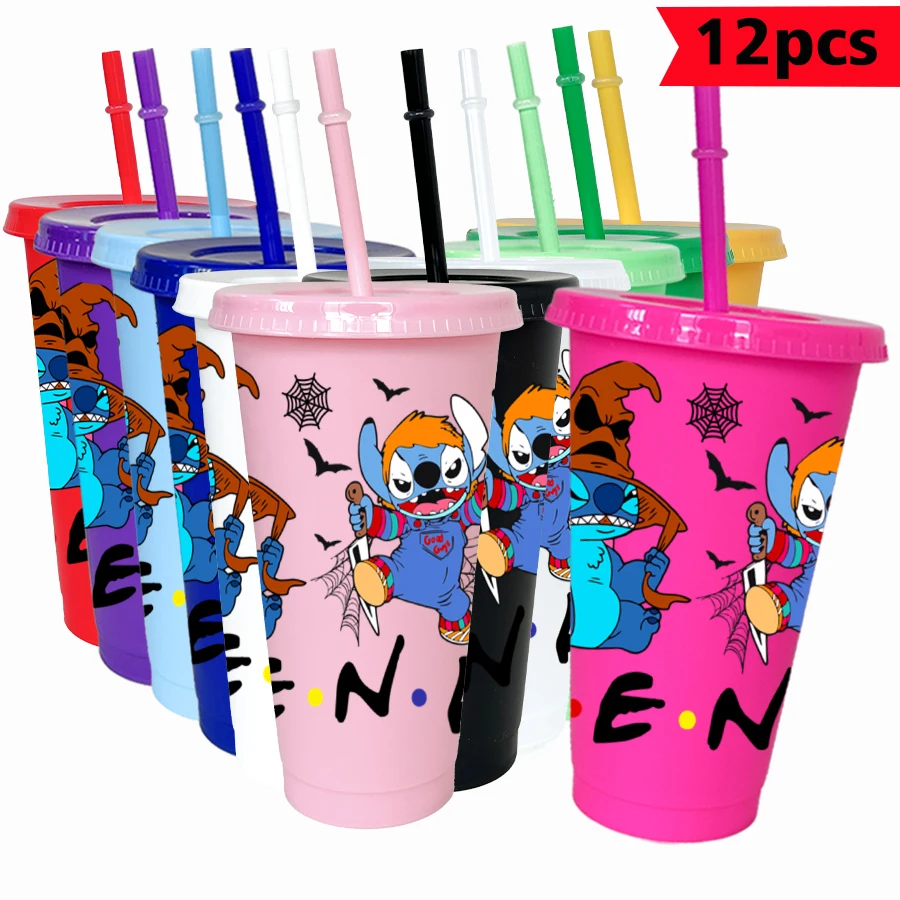 

12 шт./лот Disney Ghost Spider Web 26 унций цветной пластиковый стакан для дня рождения, посуда для напитков, сока, кофейная кружка