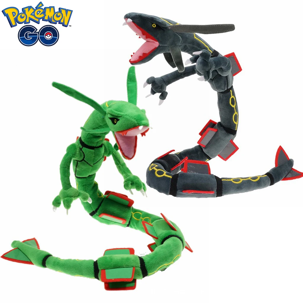 75cm Cartoon Pokemon Rayquaza Green Dragon Flying Type God Beast Plush Toys Stuffed Animal Pokemon Doll Christmas Gifts for Kids