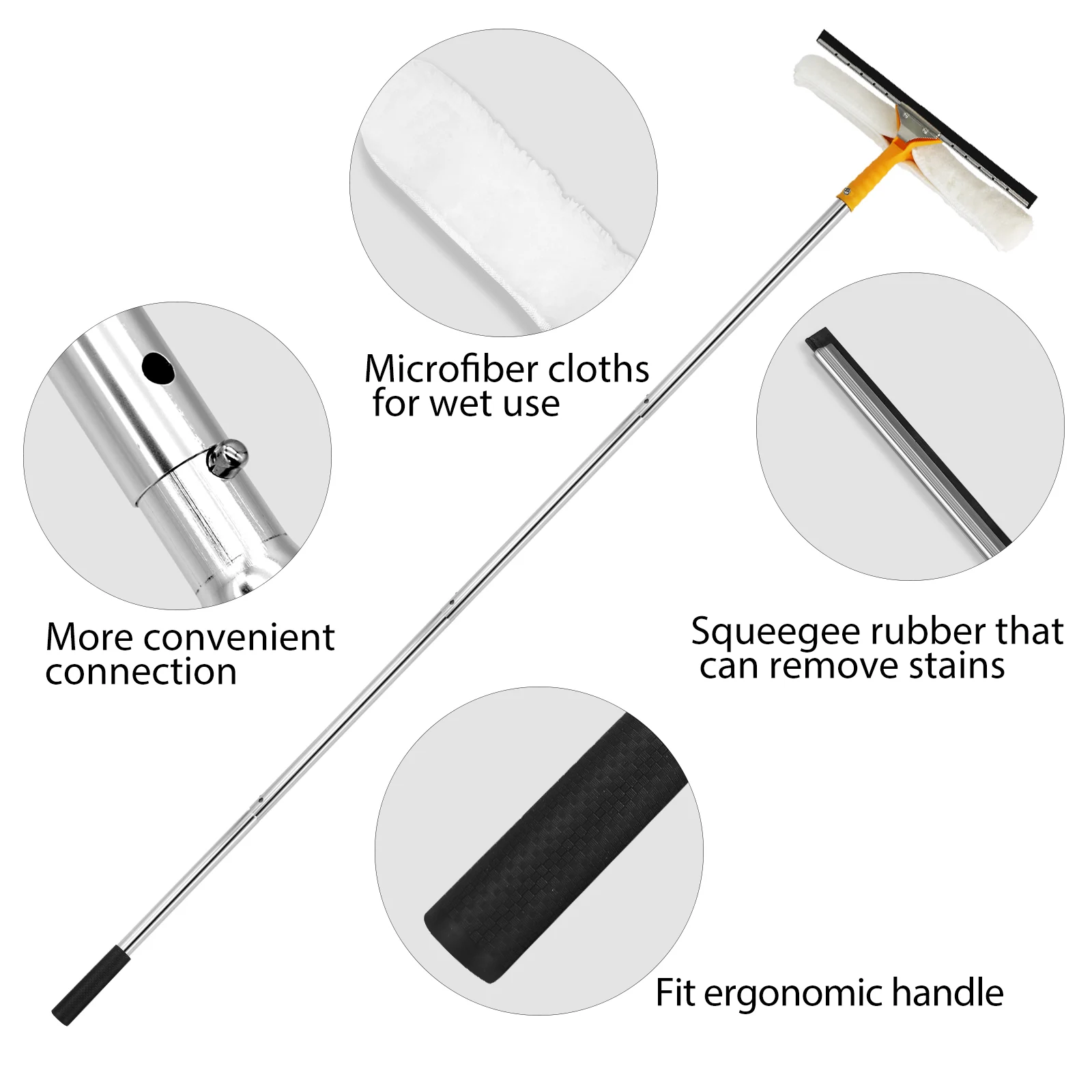 SANLIKE Windows Cleaning Brush Multifunctional Window Cleaner Telescopic Rod Outdoors Window Washing Tool Equipment