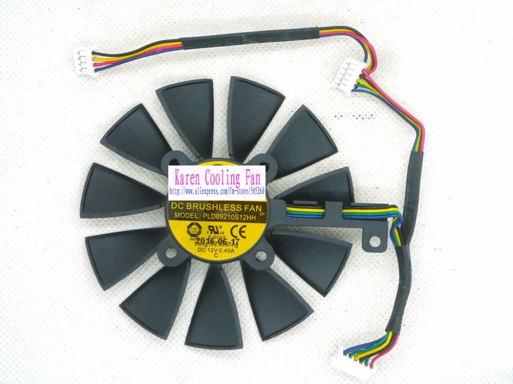 Original HZDO Graphics Cards Cooling Fan STRIX-RX480-O8G-GAMING GTX1060 GTX1070 PLD09210S12M PLD09210S12HH