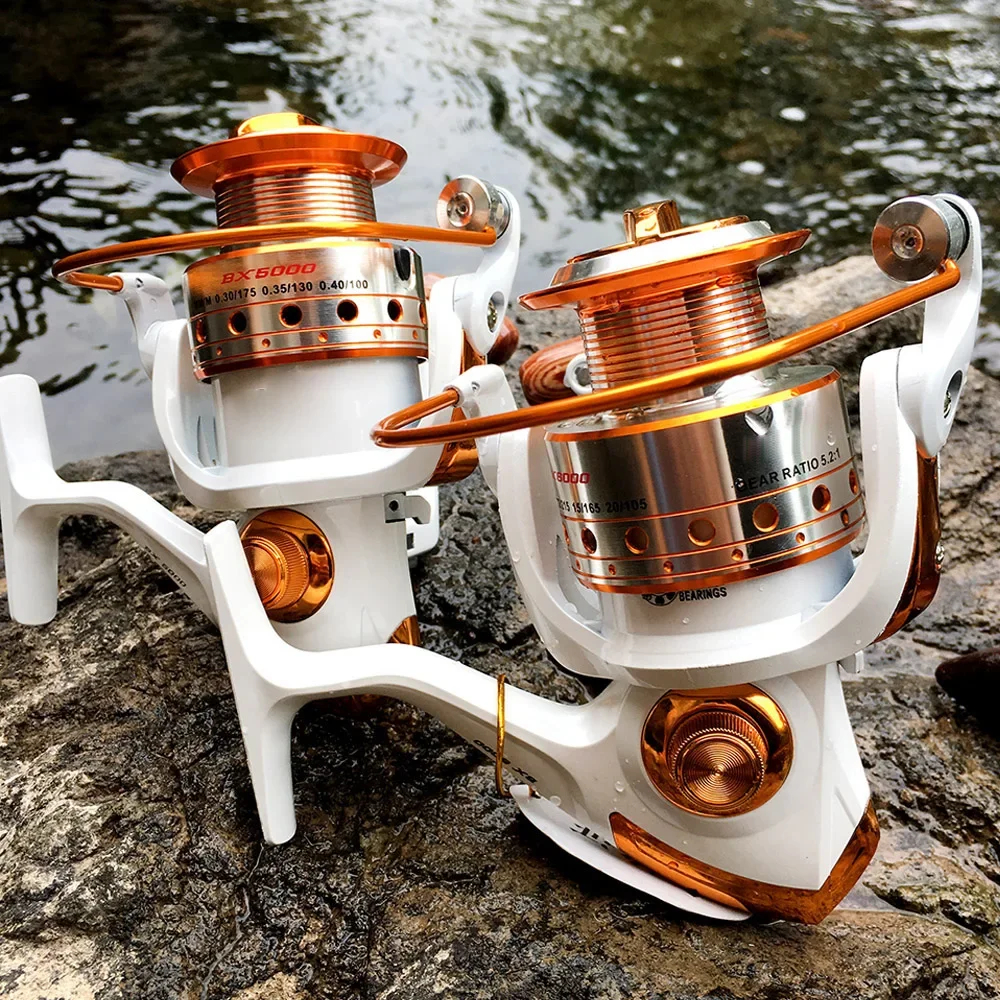 Spinning Fishing Reel 12BB + 1 Bearing Balls 500-9000 Series Metal Coil Spinning Reel Boat Rock Fishing Wheel