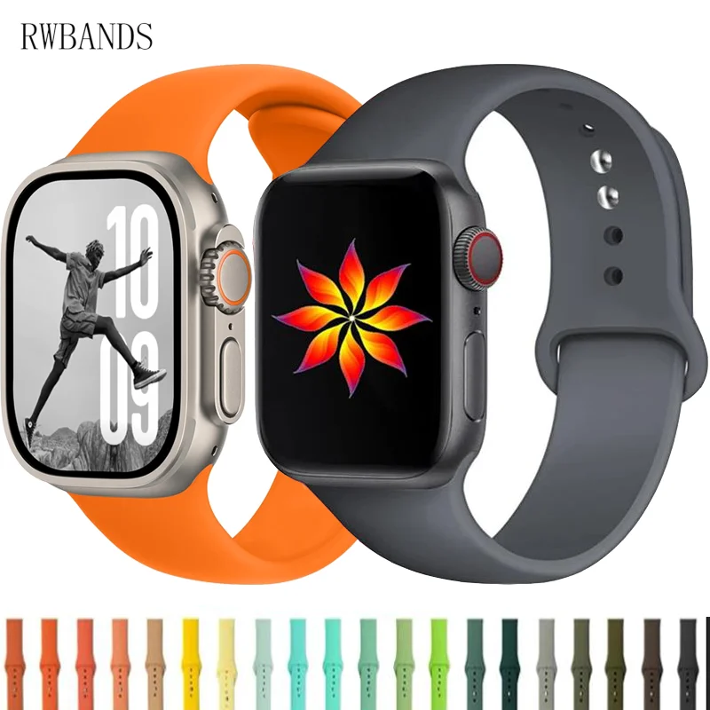 

Silicone Straps for Apple Watch Band Series 1 2 3 4 5 6 7 8 SE 9 10 Ultra Correa Iwatch 49mm 44mm 45mm 41mm 40mm 46mm 42mm 38mm
