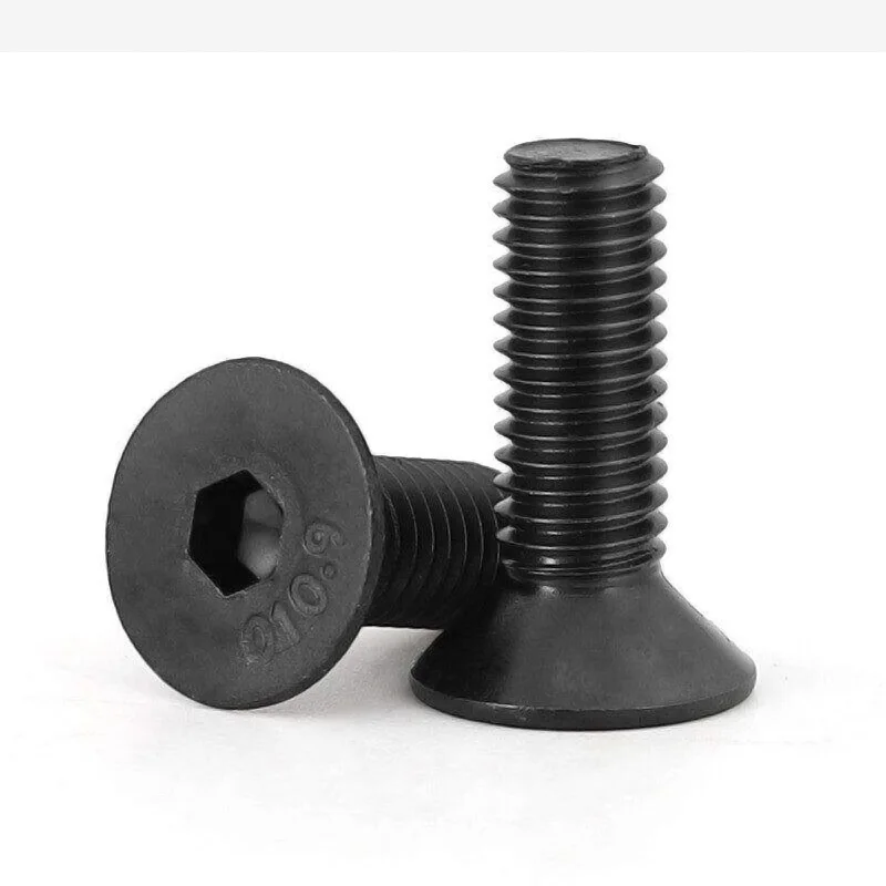 High Strength Grade 10.9 Black Countersunk Hex Socket Screw Flat Head Allen Bolt 4#-40 6#-32 8#-32 10#-32 Inch UNC Fastener