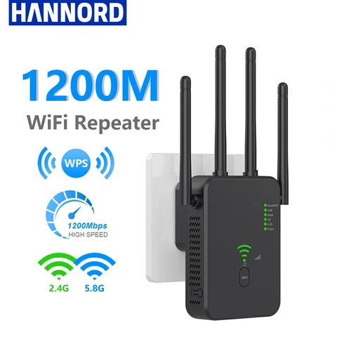 Hannord WiFi 리피터 1200Mbps 듀얼 밴드 2.4G 및 5GHz 802.11ac 기가비트 증폭기 WPS 라우터 신호 부스트 무선 Wi-Fi 라우터 Hannord WiFi 리피터 1200Mbps 듀얼 밴드 2.4G 및 5GHz 802.11ac 기가비트 증폭기 WPS 라우터 신호 부스트 무선 Wi-Fi 라우터