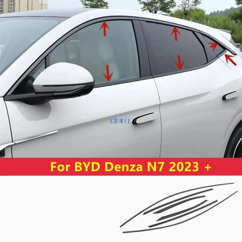 

For BYD Denza N7 2023 + Car Styling Window Side Glass Trim Garnish Body Kit Protector Decoration Accessories Exterior Sticker