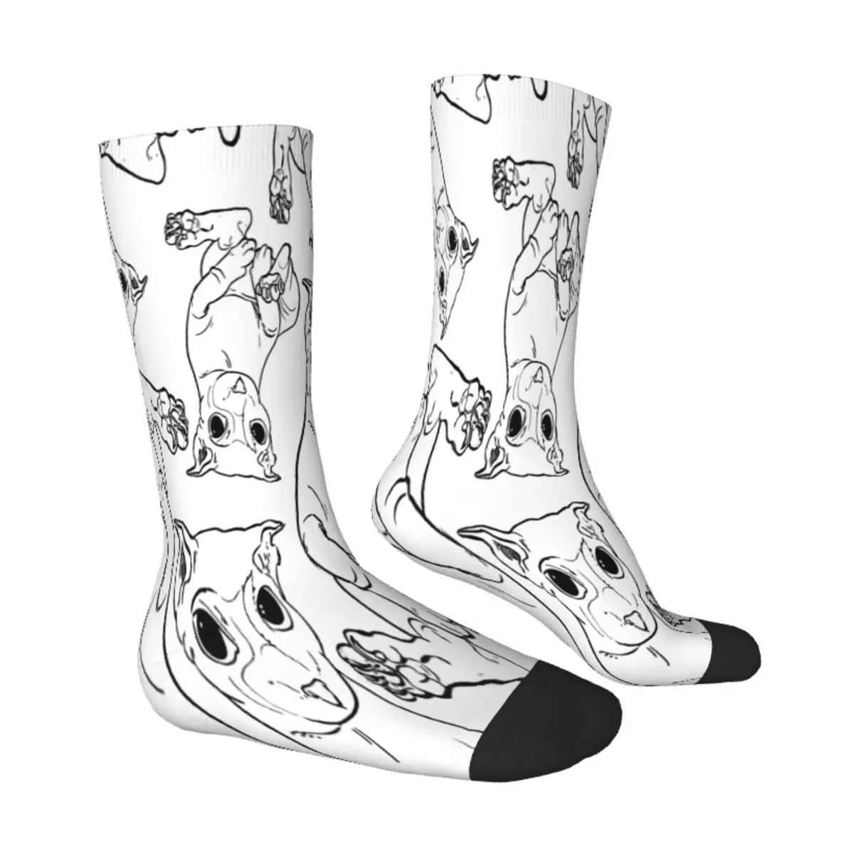 Hi Bingus Cat Repeating Lineart Pattern Socks Male Mens Women Winter Stockings Printed