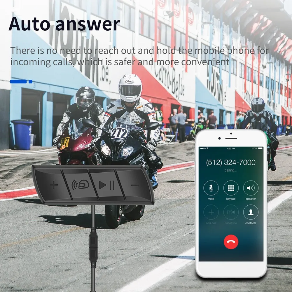 Motorcycle Helmet Headset Bluetooth 5.0 Intercom Wireless Earphone Stereo with Mic Noise Reduction