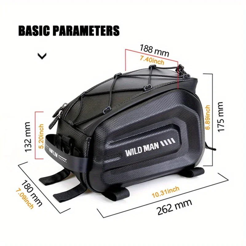 4L Multifunctional Bicycle Rear Seat Bag Waterproof Cycling Bike Rack Trunk Cargo Bag Pannier Bag Handbag Shoulder Bag