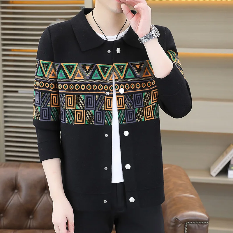 

Men's Knitted Cardigan Spring Autumn Flip Collar Slim Fit Sweater Jaet Sli Versatile Trendy Outerwear Haome Knitwear