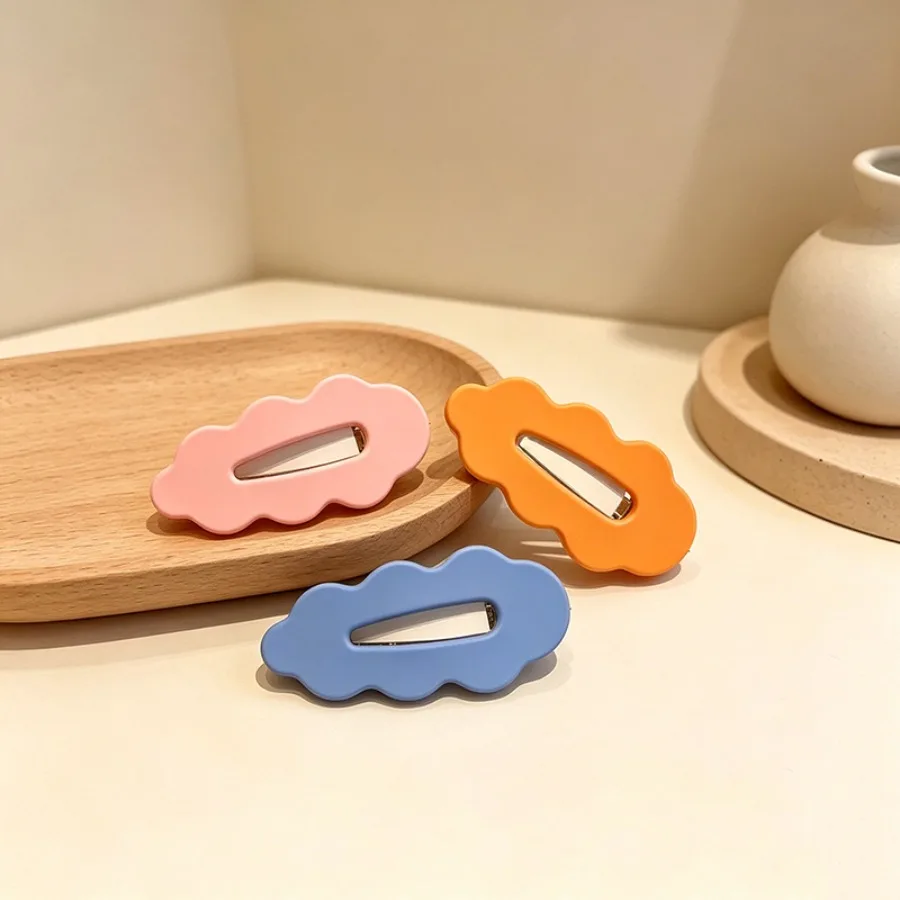 Candy color wave cloud BB clip, girl sweet side hairpin, bangs clip, back of head hairpin, same broken hair BB clip - Detail 1