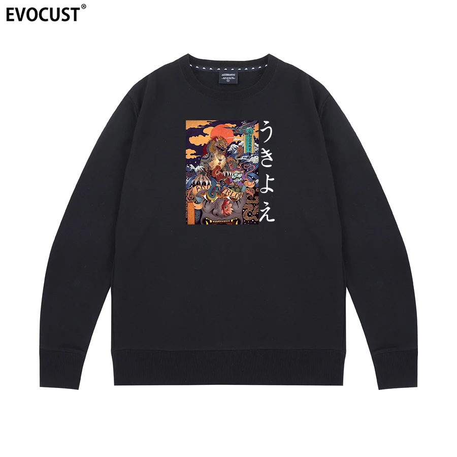 Ukiyo-e Harajuku Aesthetic Vintage Japanese Style Streetwear Sweatshirts Hoodies men women unisex Combed Cotton