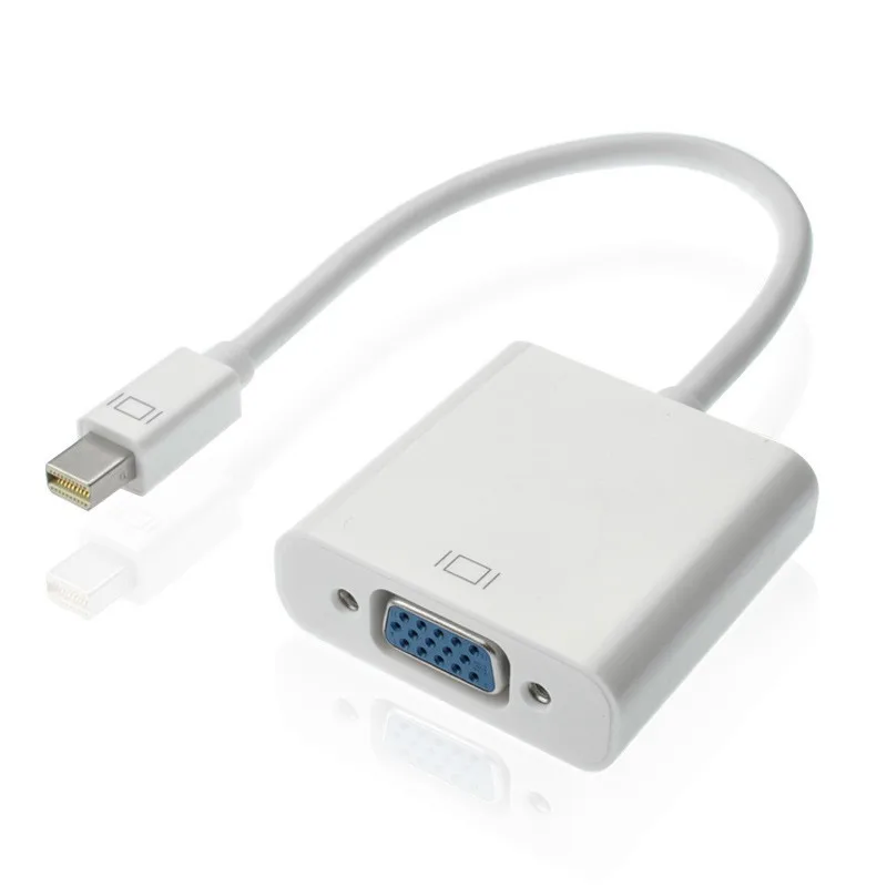 10PCS Factory Wholesale 1080P Mini DP To VGA Converter Mini Display Port Male To VGA Female Adapter Cable For HDTV Monitor