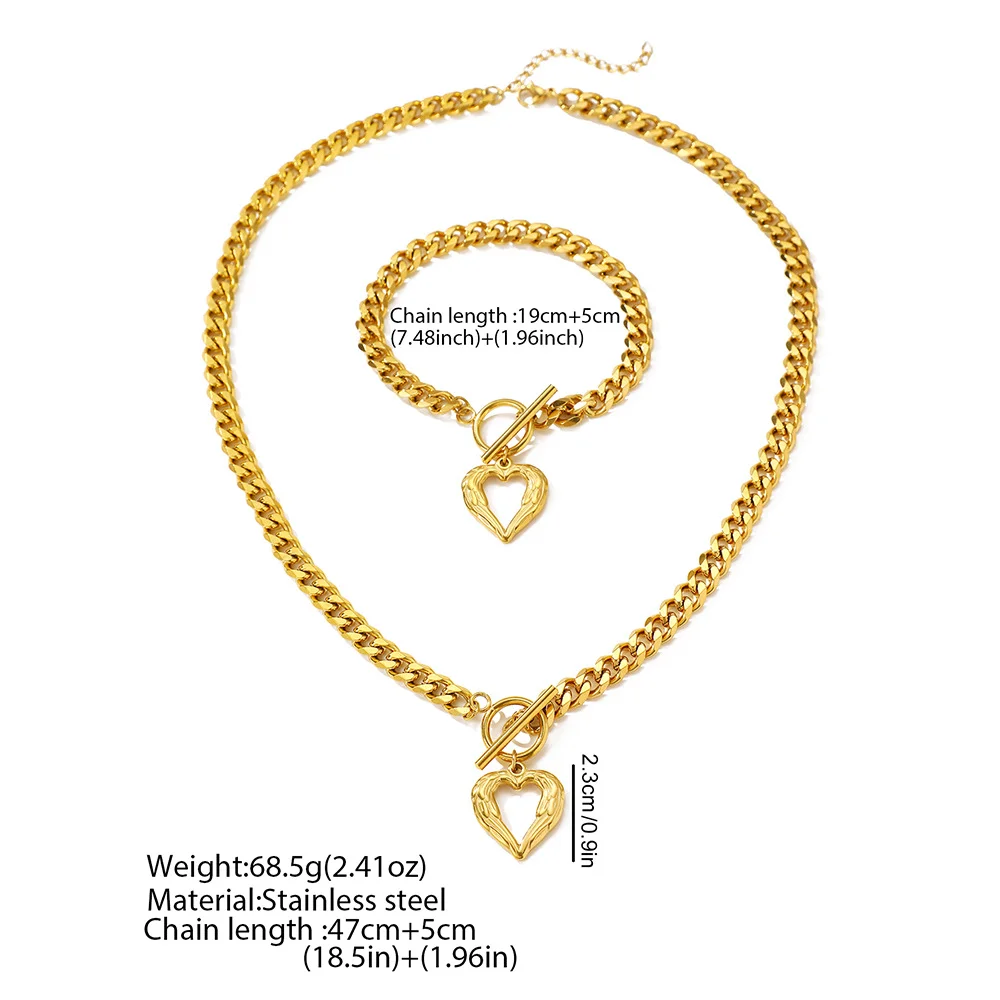 Set braccialetto e collana Boho Love, impermeabile e resistente al colorfast, gioielli da donna, bomboniere per matrimoni