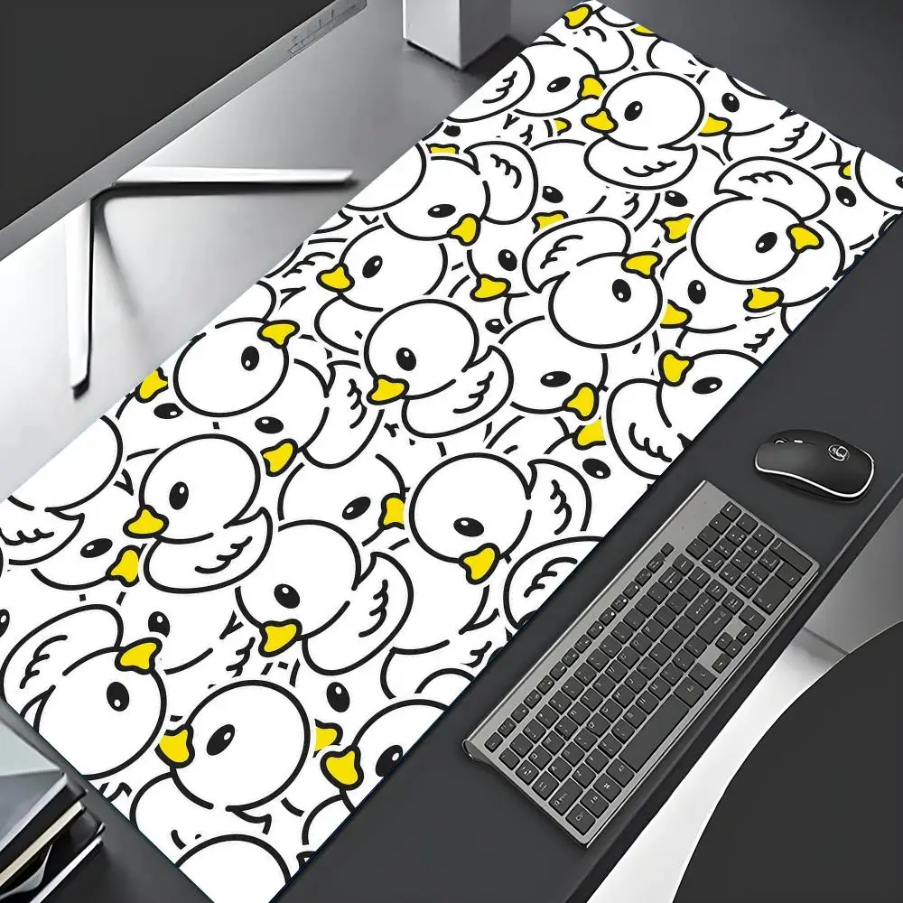 

cute Cartoon Little yellow duck Gaming Accessories Mouse Pad Large Computer Deskpad Game Mousepad Locking Edge Keyboard Mat