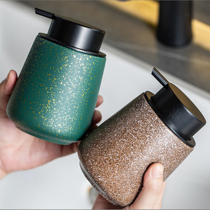 330ML Europäische Keramik-Schaumflasche, Mattierter Seifenspender für Zuhause, Shampoo, Duschgel und Lotion, Schaumversion