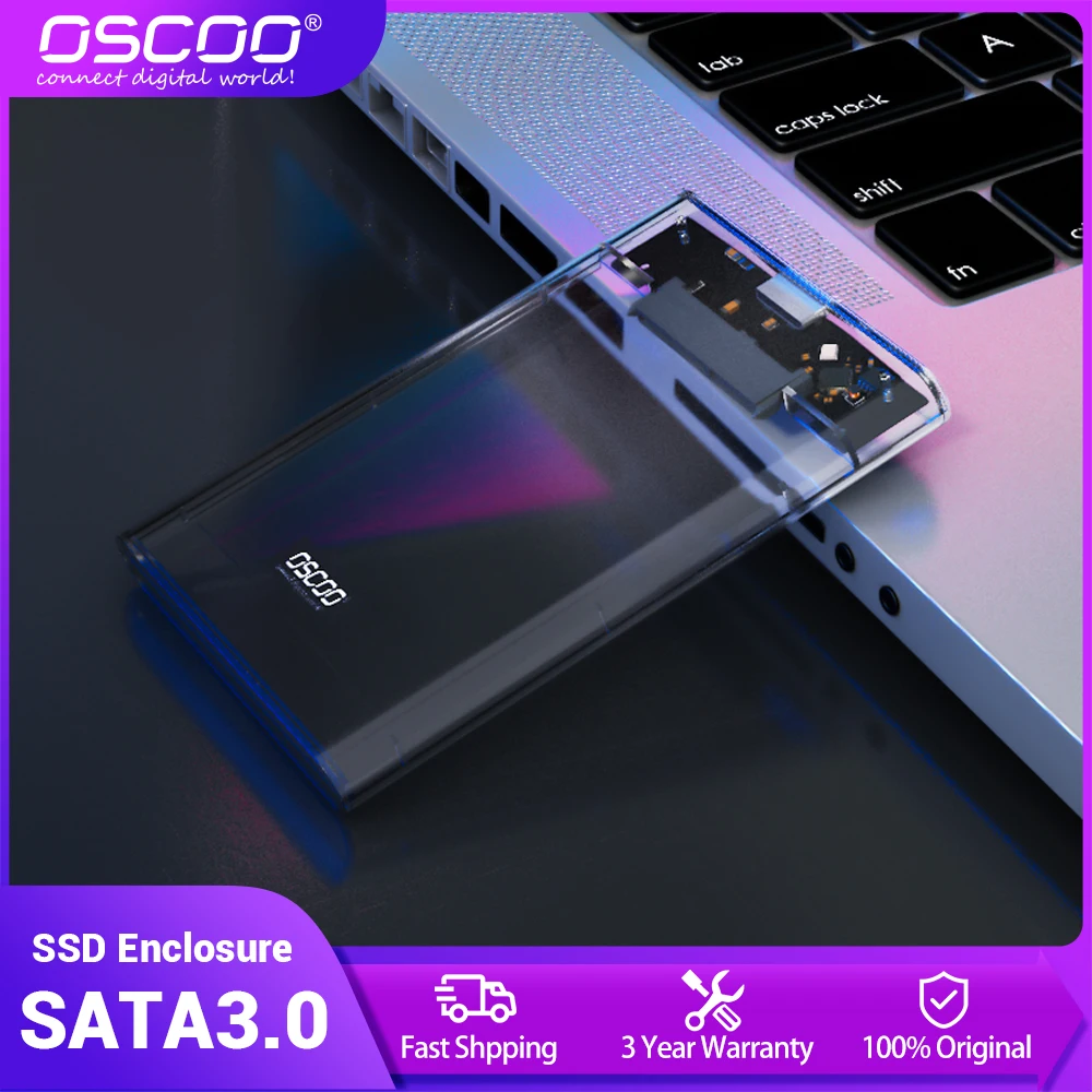 OSCOO USB Hard Drive Box 3.0 HDD Enclosure 2.5inch Serial Port SATA SSD Hard Drive Case Mobile External nvme Usb Adapter