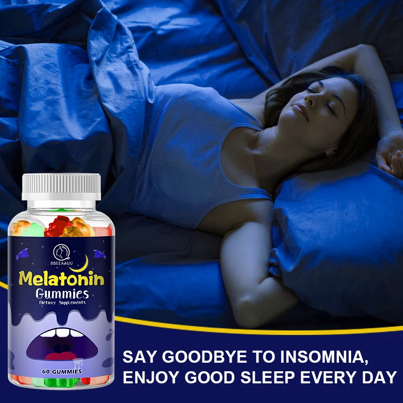 Free Shipping 10Mg Melatonin Gummies Sleep Supplement Good Sleep Insomnia Calmness Mood Jet Lag