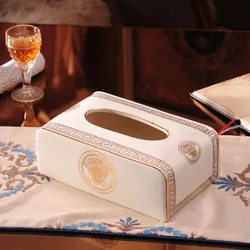 European Style Ceramic Tissue Box, Living Room Decoration, Paper Drawer, Creative, Luxury, Tea Table