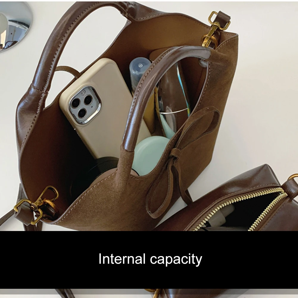 

Shoulder Bag for Women Adjustable Strap Handbag PU Leather Bow Top Handle Bag Trendy Tote Bag for Commuting Travel