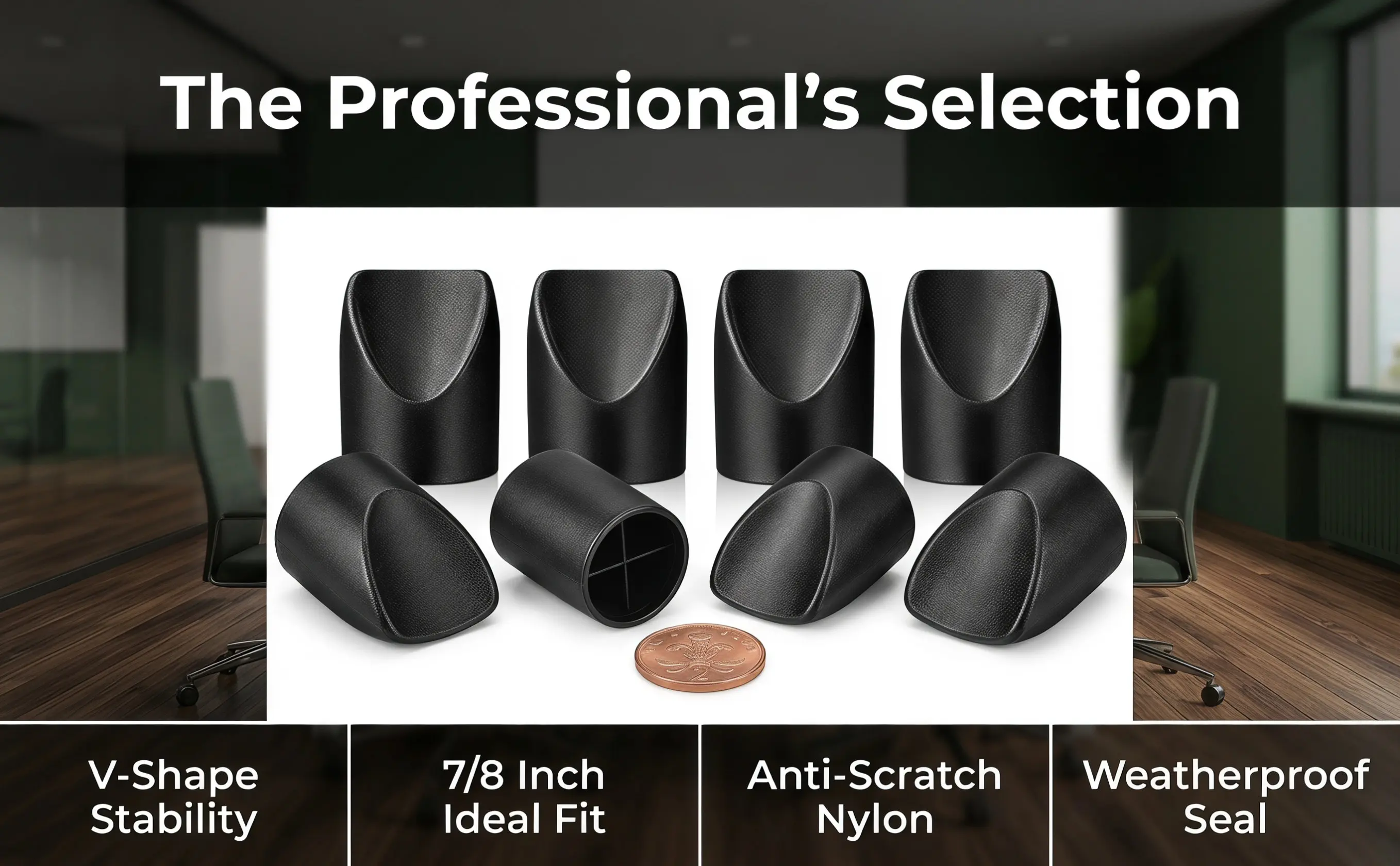 8Pcs Folding Chair Plastic Stability Caps Heavy-Duty Black End Caps Replacement Outdoor Chair Tube Covers Patio Furniture Parts