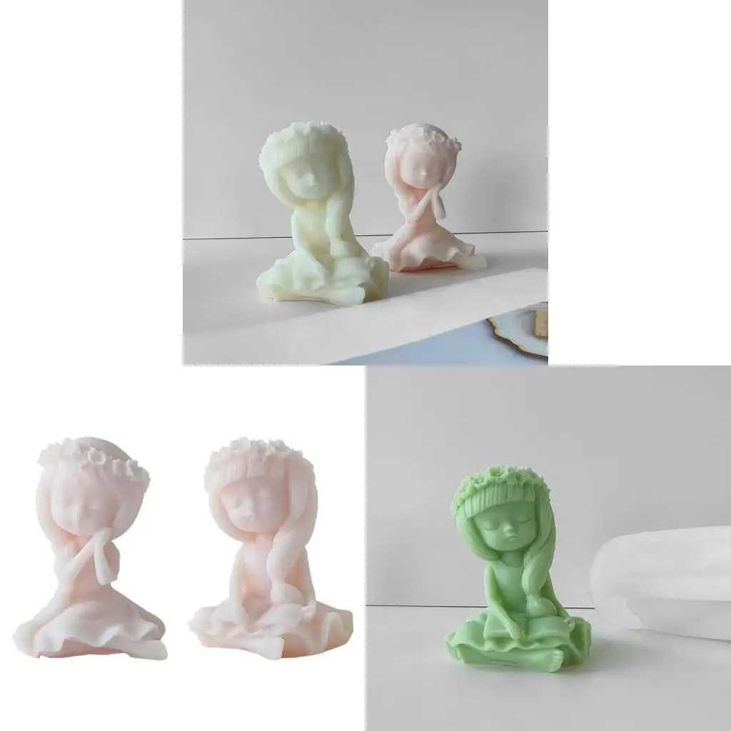 Girl Silicone Mold for Handmade Desktop Decoration Gypsum Epoxy Mould