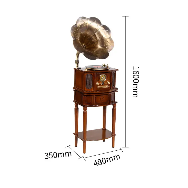 wielofunkcyjny drewniany antyczny odtwarzacz MP3 z płytą winylową w stylu vintage z wbudowanym radiem AM/FM i głośnikami odtwarzacz gramofonowy